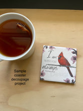 Cardinal and Purple Flowers - "I am With You Always" - Decoupage Sheet, D52