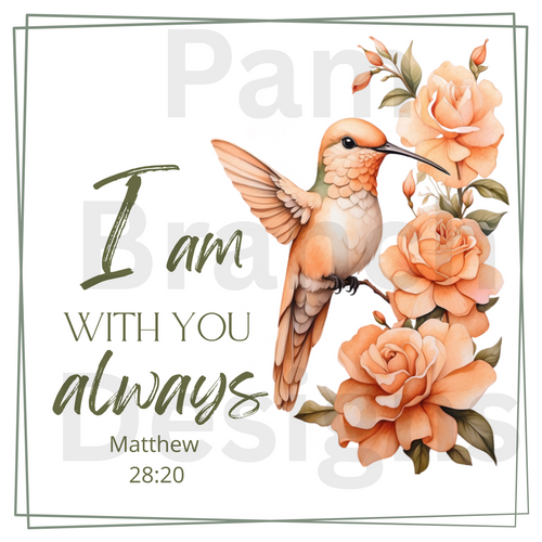 Rice Paper for Decoupage - Peach Hummingbird  -