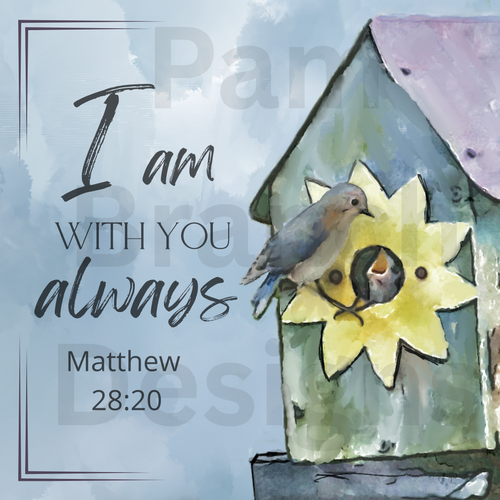 Rice paper with Birdhouse with Bluebirds -