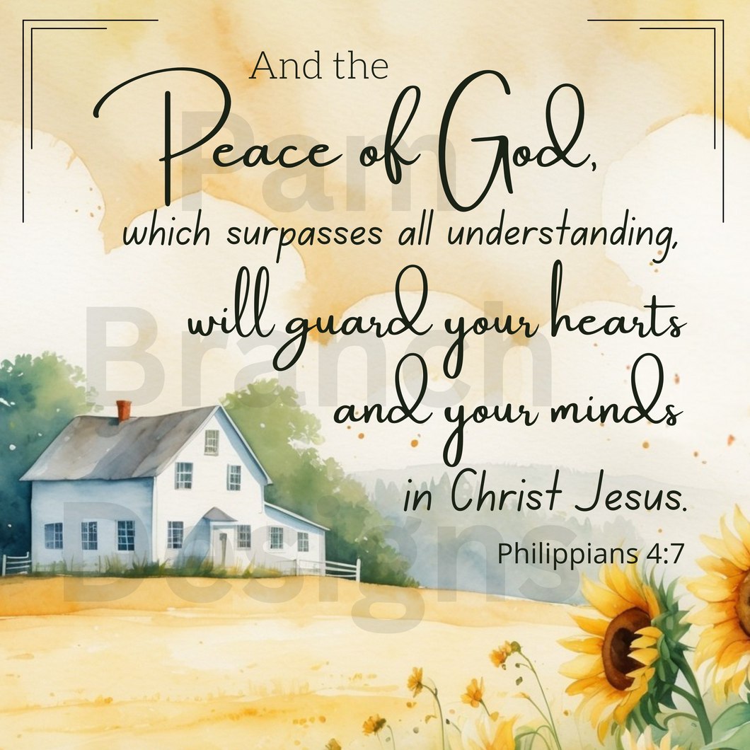 Peace of God Scripture – Fall Farmhouse Rice Paper for Decoupage – D198