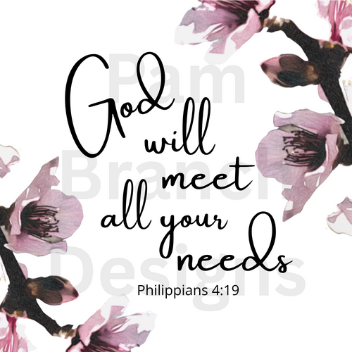 Decoupage Rice Paper – Scripture with Plum Blossoms - Alternative to Napkins - Christian Craft Paper D208