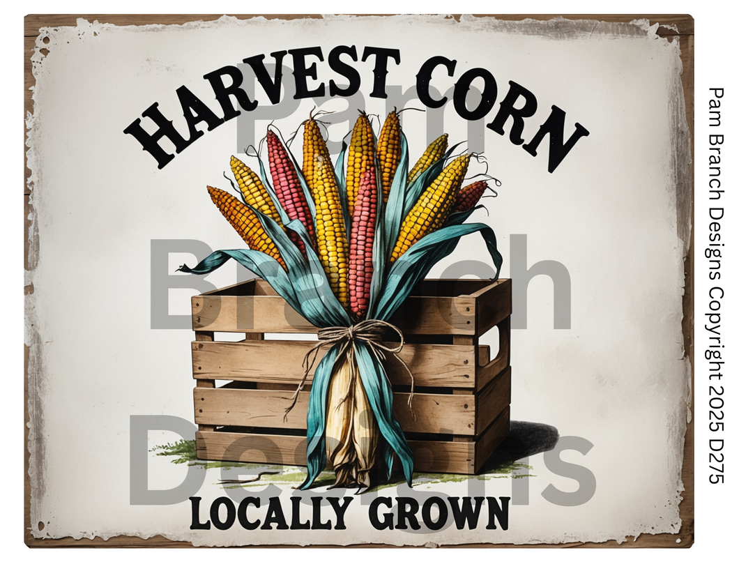 Rice Paper for Fall Decoupage Project – Harvest Corn, Rustic Crate, Autumn Market D275