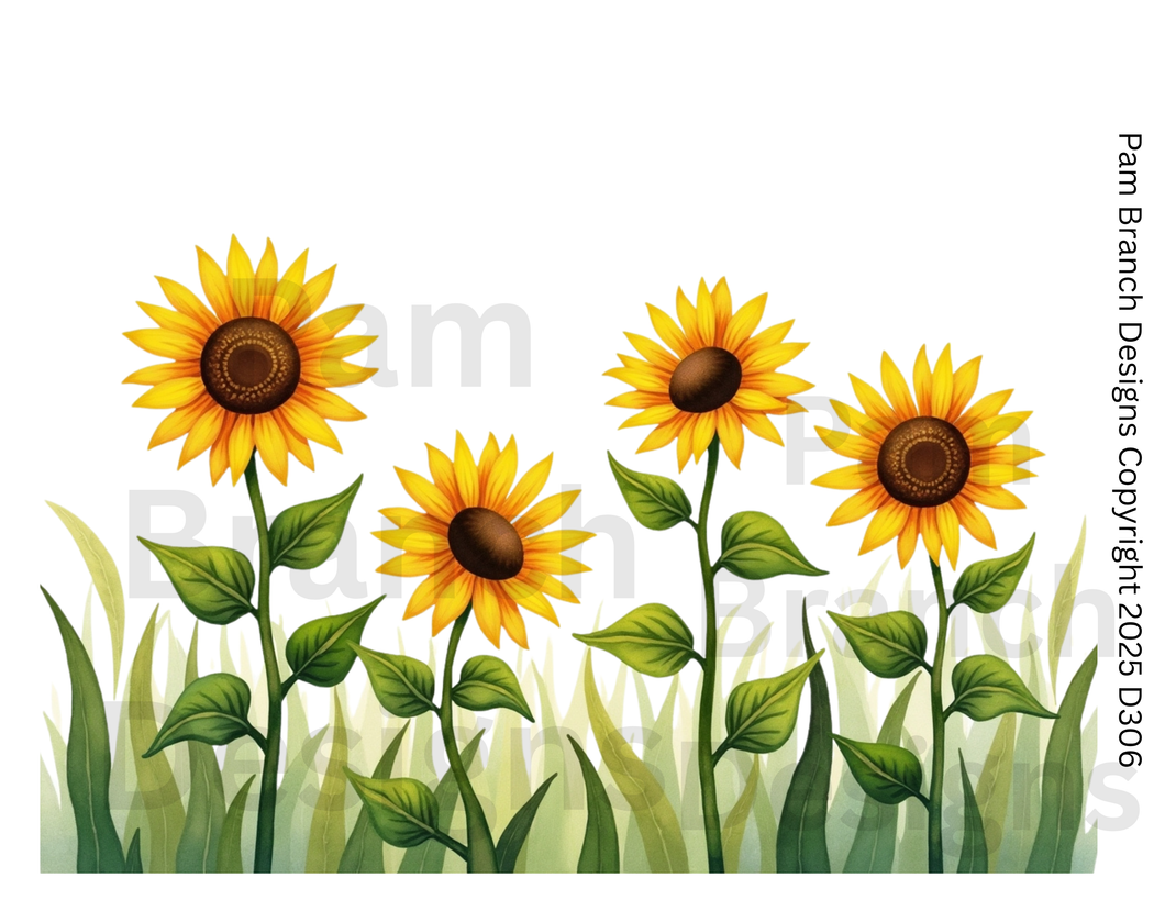 Decoupage Tissue Paper Sunflowers in Summer Garden – Art Supply for DIY Craft Projects D306