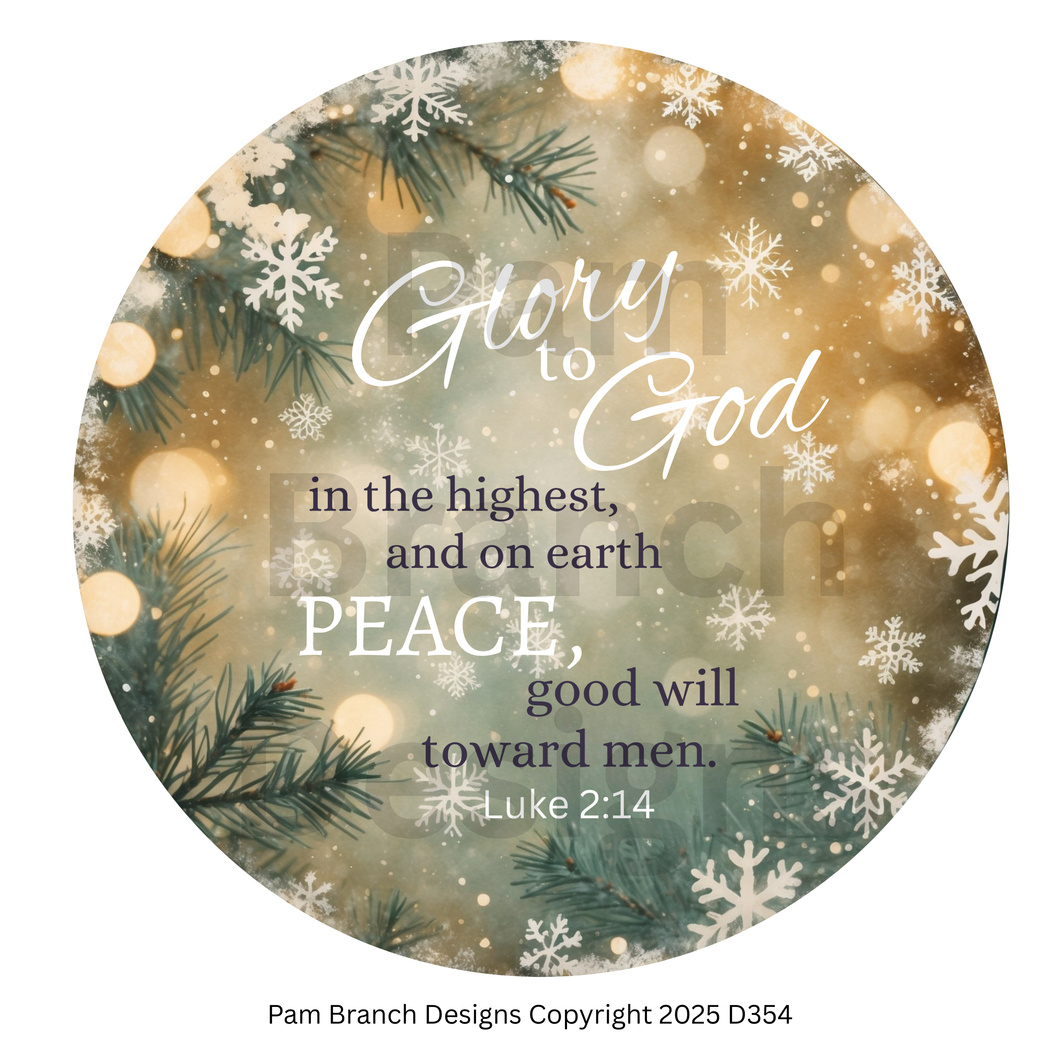 Rice Paper for Decoupage Ornament, Glory to God in the Highest, Luke 2:14, Peace, Christian Craft, Bible DIY, Snowflakes, D354