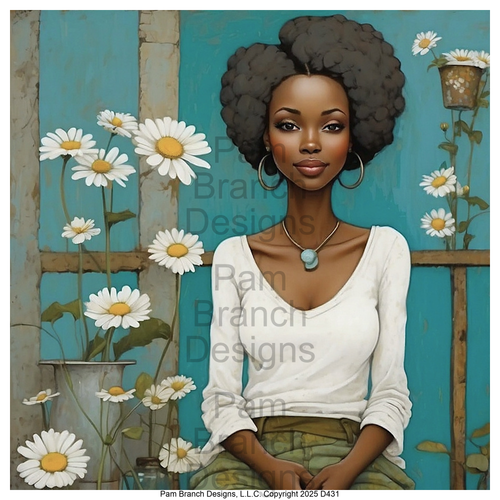 Black Woman with Daisies 4.5