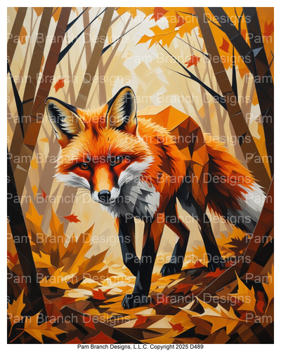 Rice paper for decoupage β geometric fox in autumn forest β D489