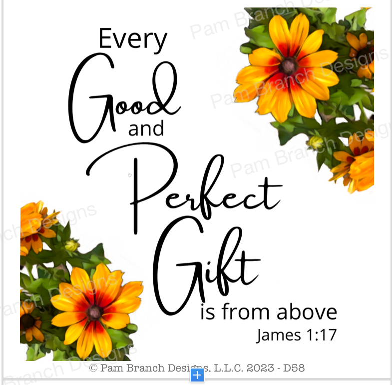 Rice paper with black-eyed susans and the bible verse