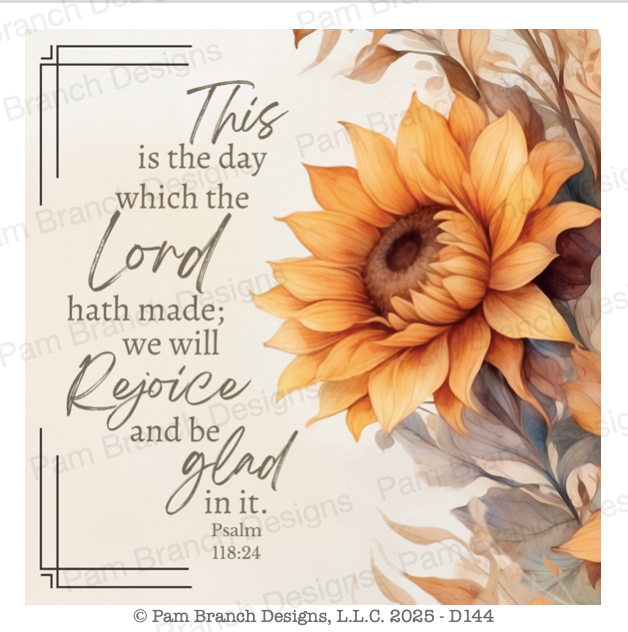 Rice Paper for Decoupage, Sunflower with Bible Verse,