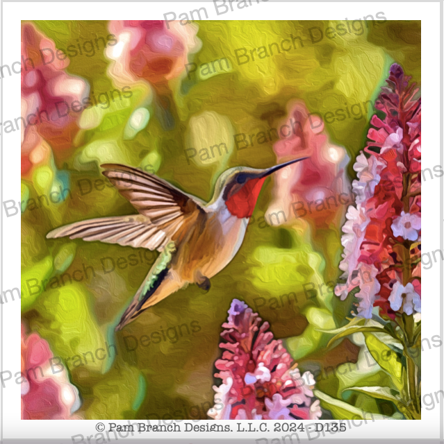 Decoupage Rice Paper, Hummingbird and a Flower, Craft Sheet D135