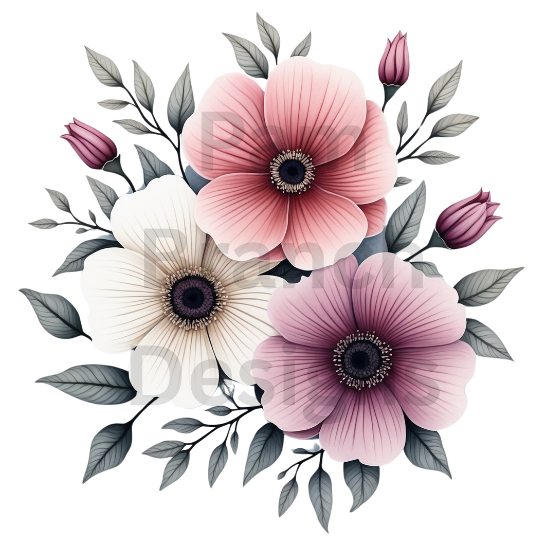 Rice Paper for Decoupage Purple and Cream Floral Decoupage Rice Paper, Craft Sheet D182