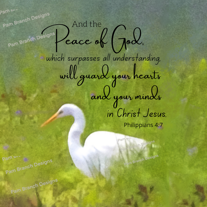 “And the Peace of God,…”  Great Egret, Decoupage Sheet, D28
