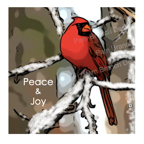 Peace and Joy, Cardinal Christmas, Decoupage Sheet, Rice Paper D6