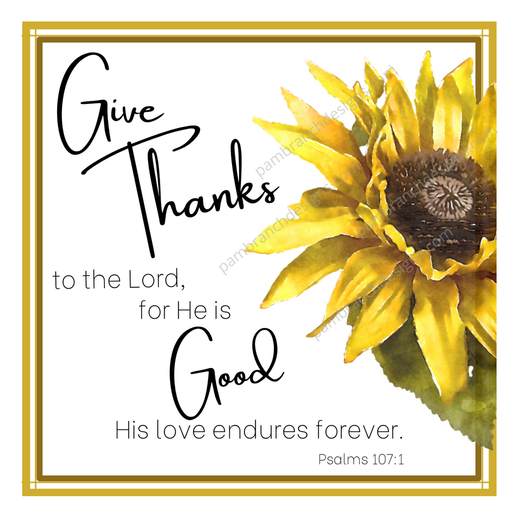 Decoupage paper with a sunflower and a bible verse