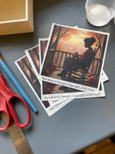 Decoupage Rice Paper – Black Woman on Porch with Cat at Sunset D262