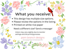 Rice Paper, Lilies and the Bible Verse "And the peace of God...”  Easter Decoupage Sheet for Spring and Easter, D165