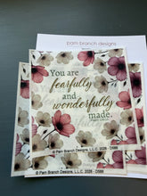 Pink anemone floral rice paper for decoupage, Fearfully and wonderfully made, Psalm 139:14, Christian craft, D588