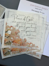 Rice Paper, Lilies and the Bible Verse "And the peace of God...”  Easter Decoupage Sheet for Spring and Easter, D165