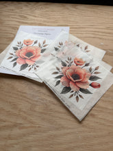 Decoupage Tissue Paper – Peach Floral Cluster with Leaves D200