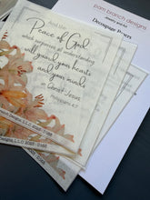 Rice Paper, Lilies and the Bible Verse "And the peace of God...”  Easter Decoupage Sheet for Spring and Easter, D165