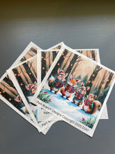 Rice paper for decoupage - Woodland animals caroling in winter - Christmas Craft DIY D287