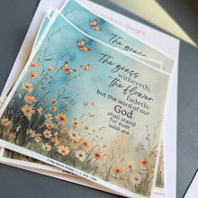Wildflower meadow rice paper for decoupage, with scripture D569