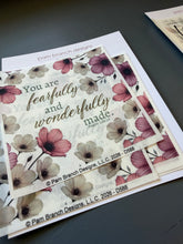 Pink anemone floral rice paper for decoupage, Fearfully and wonderfully made, Psalm 139:14, Christian craft, D588