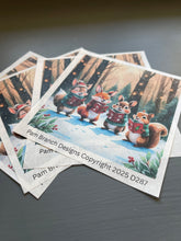 Rice paper for decoupage - Woodland animals caroling in winter - Christmas Craft DIY D287