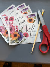Decoupage Rice Paper, Pink, Purple Flowers, Sunflowers Christian Craft, "Trust in the Lord with all your heart.” , D151