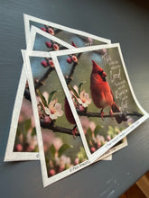 Rice Paper for Decoupage, Red Cardinal on a Branch, Crabapple Flowers with Bible Verse,  "This is the day which the Lord...." D164