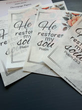 Peach floral rice paper for decoupage, He restores my soul D574