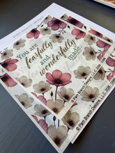 Pink anemone floral rice paper for decoupage, Fearfully and wonderfully made, Psalm 139:14, Christian craft, D588
