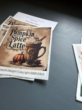 Rice paper for decoupage with pumpkin spice latte design, art supply for DIY craft projects D310