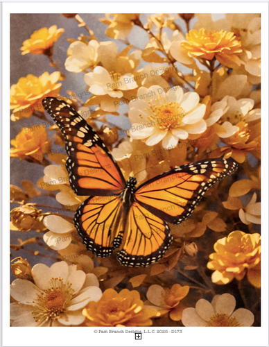 Monarch Butterfly Rice Paper for Crafts and Decoupage, Pretty Insect Flower Paper for DIY Project D173