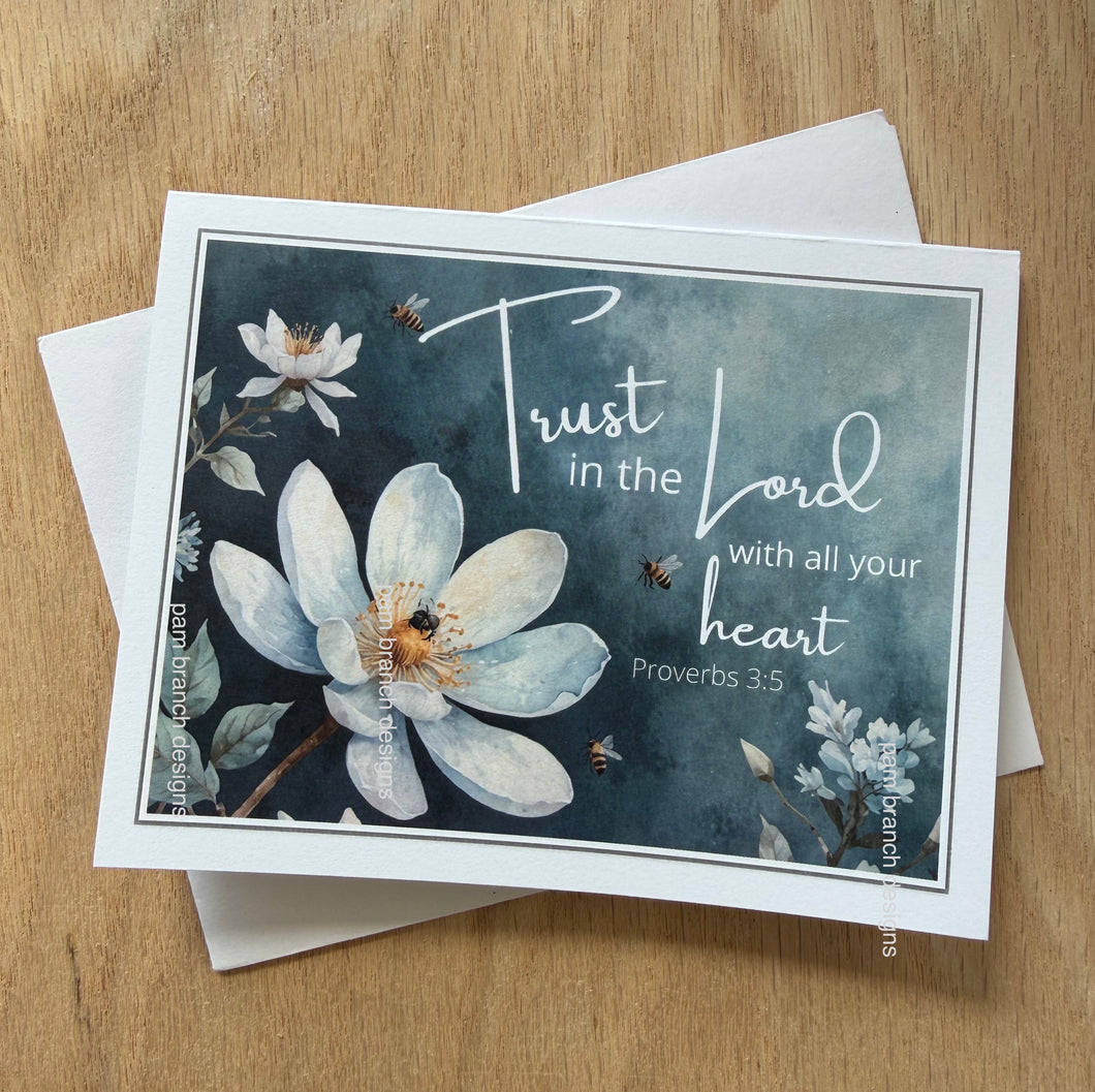 Trust in the Lord with All Your Heart – Proverbs 3:5 Magnolia Christian Card - C74