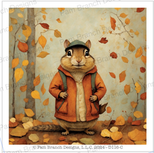 Rice Paper Variety Pack, Hedgehog, Rabbit, Chipmunk, and a Raccoon and fall leaves D116