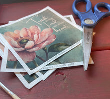 Rice Paper for Decoupage, peach magnolia, flowers, bible verse "Trust in the Lord with all your heart" Proverbs 3:5 D157