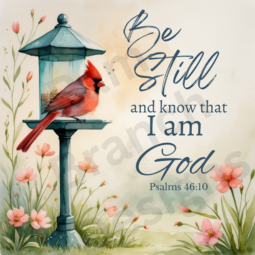 Rice Paper for Decoupage, Cardinal on a bird feeder with Bible Verse,  