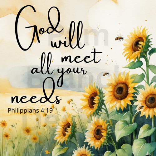 Decoupage Rice Paper – Sunflowers and Scripture - Christian Craft Paper - Bible DIY D209