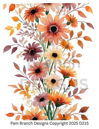 Autumn Wildflower Watercolor - Rice Paper for Decoupage D215
