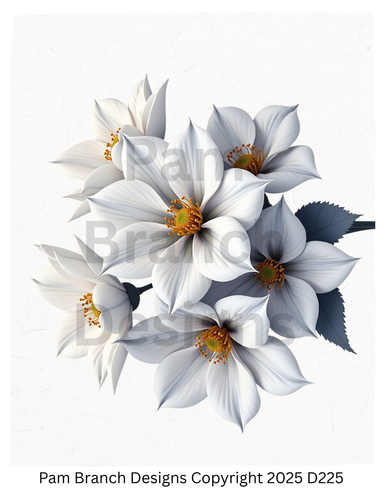 Decoupage Paper - White Floral on Mulberry - 8x10 Arts and Crafts Supplies Sheet D225