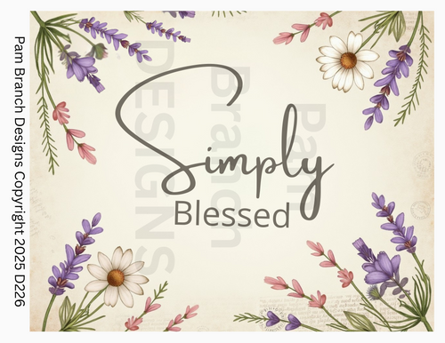 Simply Blessed Floral Scripture Art - Rice Paper for Decoupage - Bible Craft DIY D226