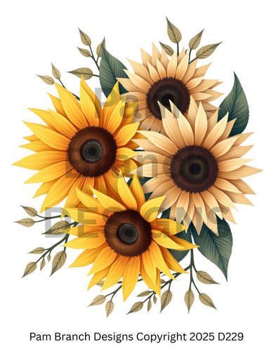 Decoupage Tissue Paper - Bright Sunflower Bouquet | Summer Floral 8x10 Craft Paper - D229