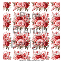 Decoupage Tissue Paper - Repeating Pink and Red Roses - Arts and Crafts Supplies D233