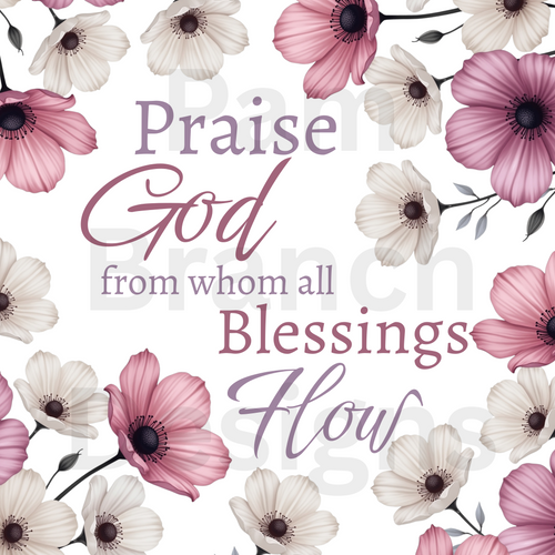 Rice Paper for Decoupage – Craft Supply for DIY – Pink Anemone Floral - Praise God from whom all blessings flow  D241