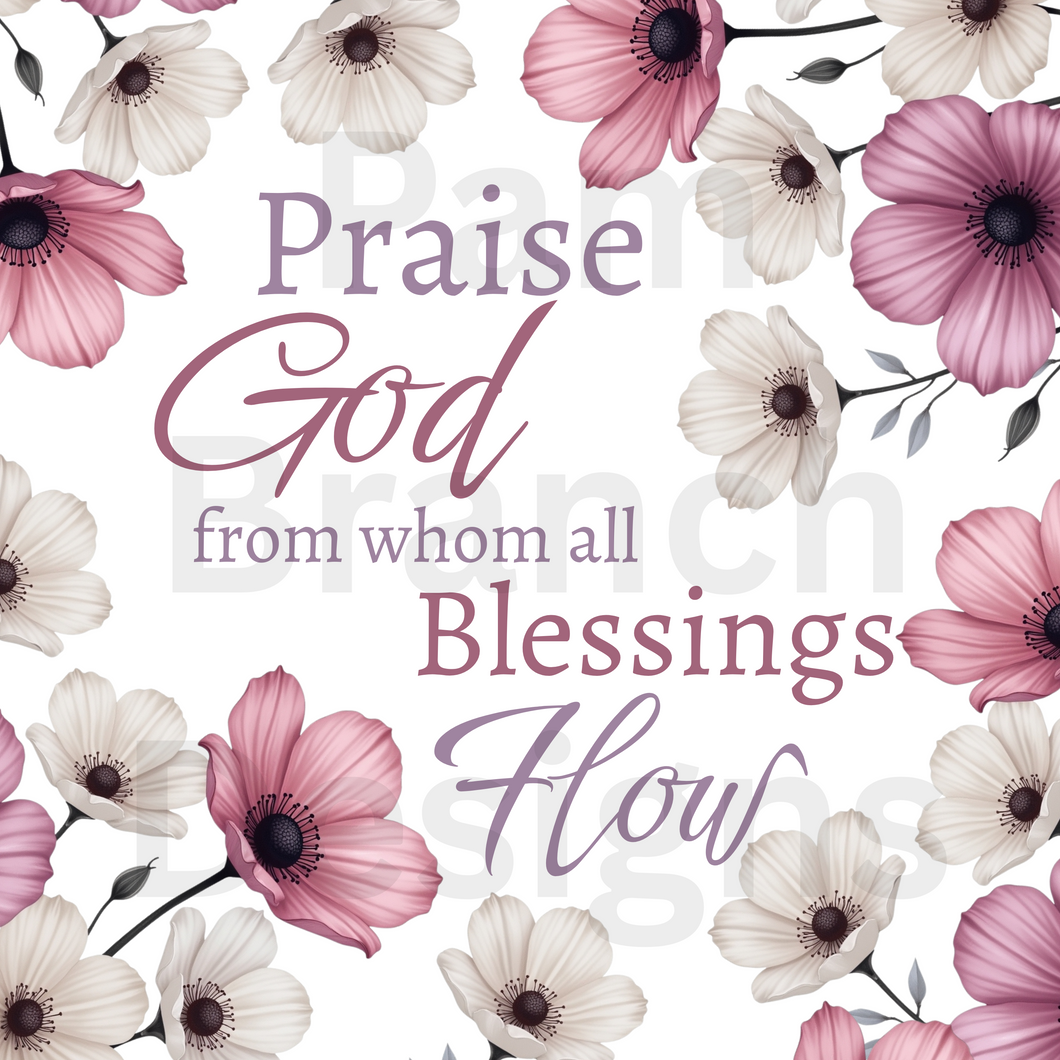 Rice Paper for Decoupage – Craft Supply for DIY – Pink Anemone Floral - Praise God from whom all blessings flow  D241