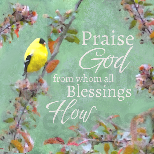 Rice Paper for Decoupage – Craft Supply for DIY – Goldfinch - Praise God from whom all blessings flow D242