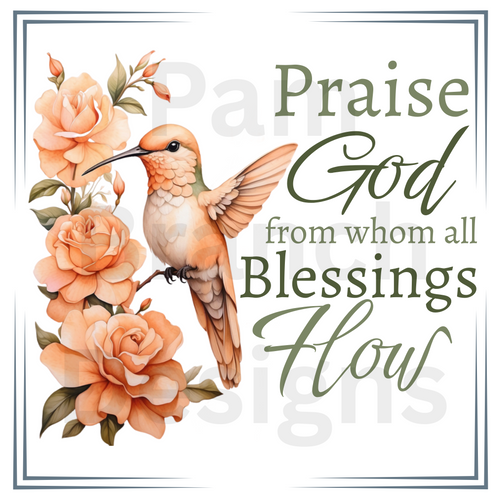 Decoupage Rice Paper - Praise God from whom all blessings flow