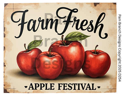 Rice Paper for Decoupage - Farm Fresh Apple Festival Sign - Arts and Craft Supply for DIY D254