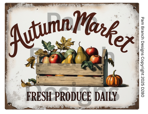 Rice Paper for Fall Decoupage Project – Autumn Market, Fresh Produce, Rustic Crate D280