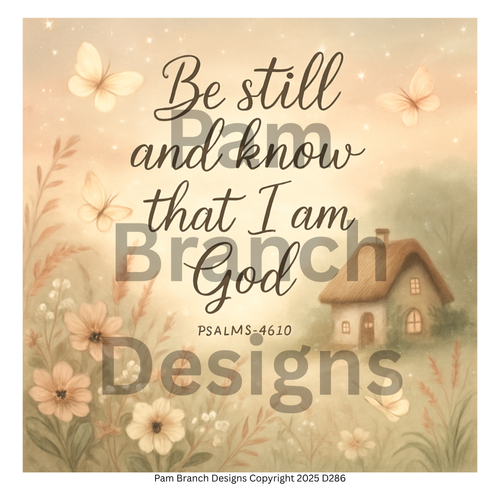 Rice paper for decoupage - Be still and know Bible verse  D286